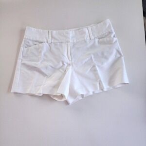 Ann‎ Taylor Shorts Women Size 10 Signature White Cotton Blend Career Casual